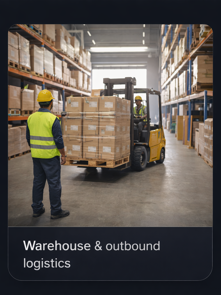 Warehouse outbound logistics and palletized freight operations